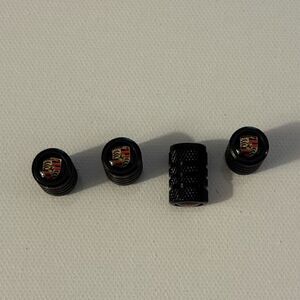 Porsche Valve Stem Caps in Black Set of 4 NWT